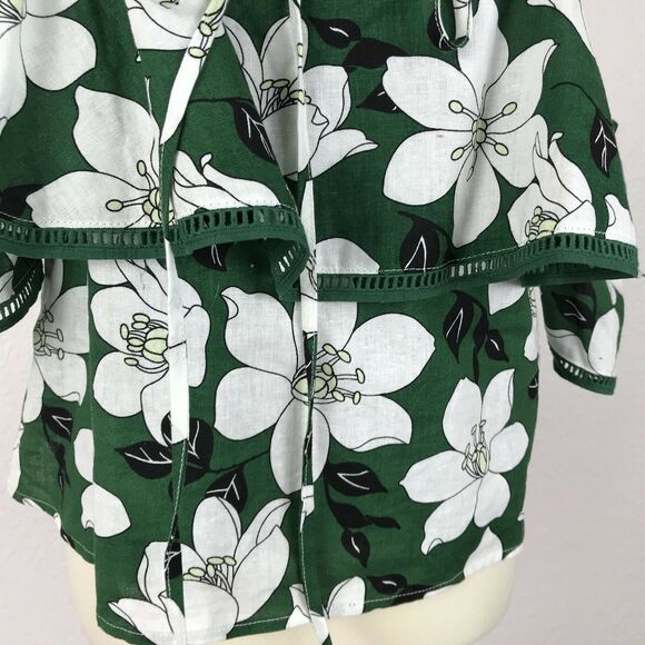 J.O.A. Top Shirt Floral Cold Shoulder - Picture 9 of 10